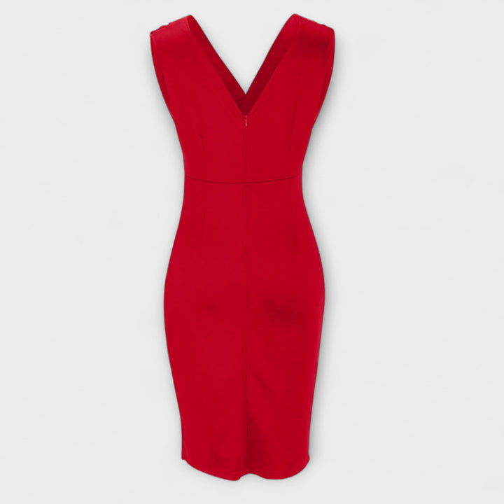 Desi – V-Neck Thigh-Slit Dress