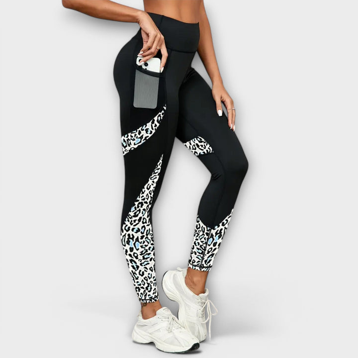 Didiane | High-waisted tracksuit pants with leopard pattern