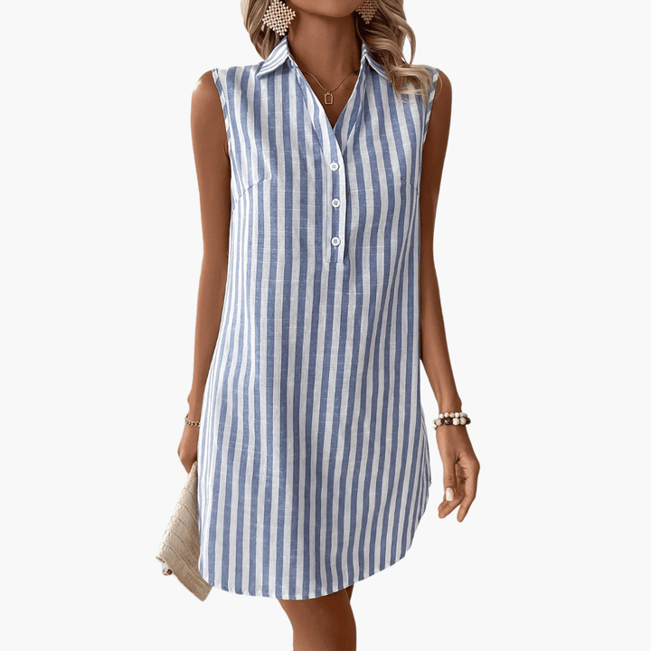 Annemiek | Elegant Striped Shirt Dress