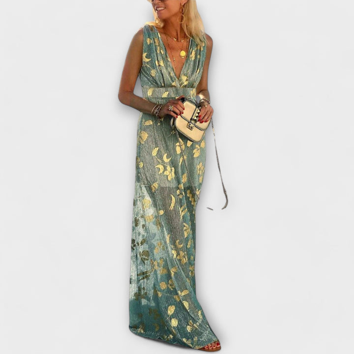 Anne | Flowing dress with V-neck and sequin details