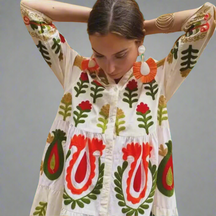 Lenora | Colorful summer dress with handcrafted details