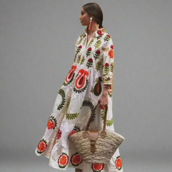 Lenora | Colorful summer dress with handcrafted details