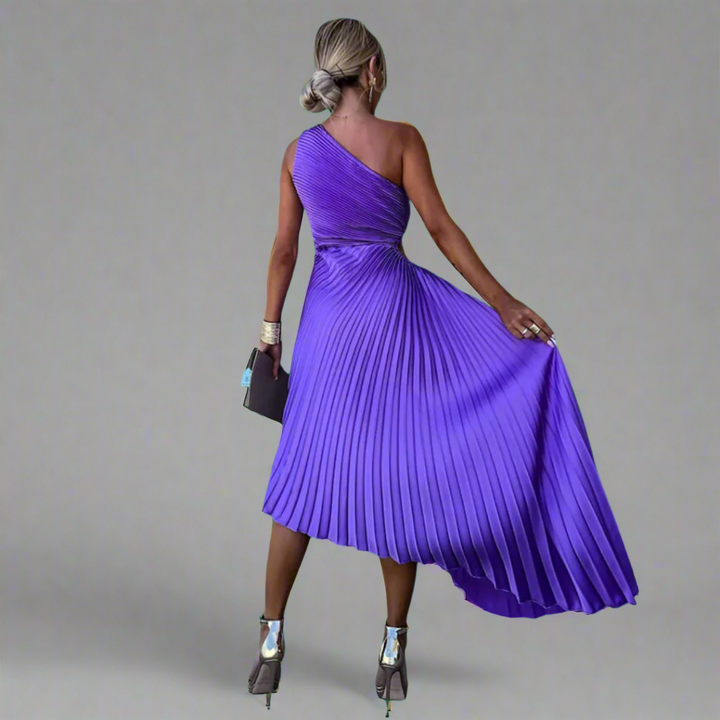 Drosmara | Midi Dress with Elegant Shoulder Detail