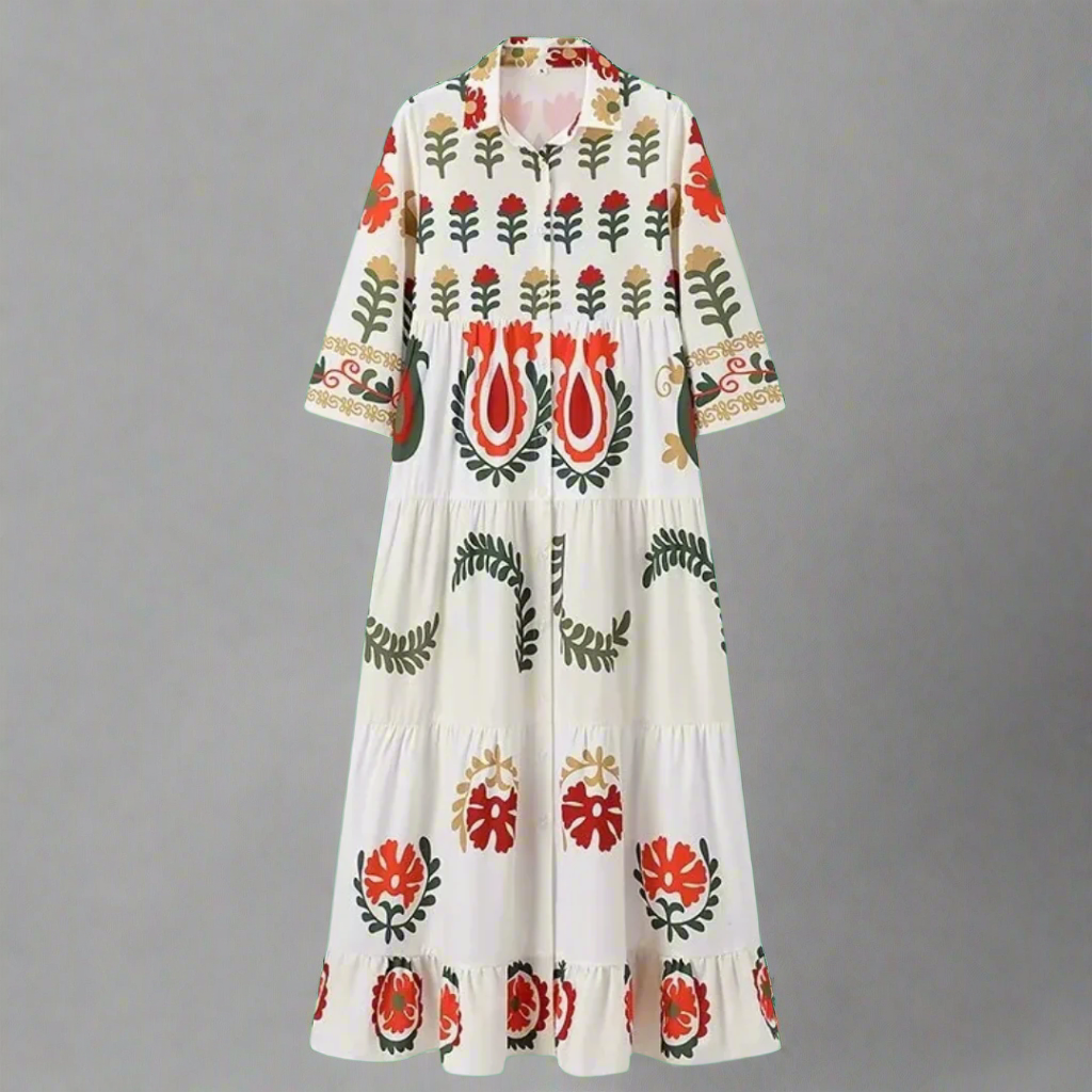Lenora | Colorful summer dress with handcrafted details