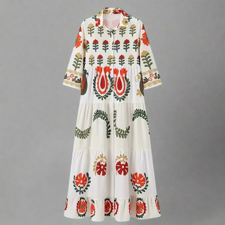 Lenora | Colorful summer dress with handcrafted details