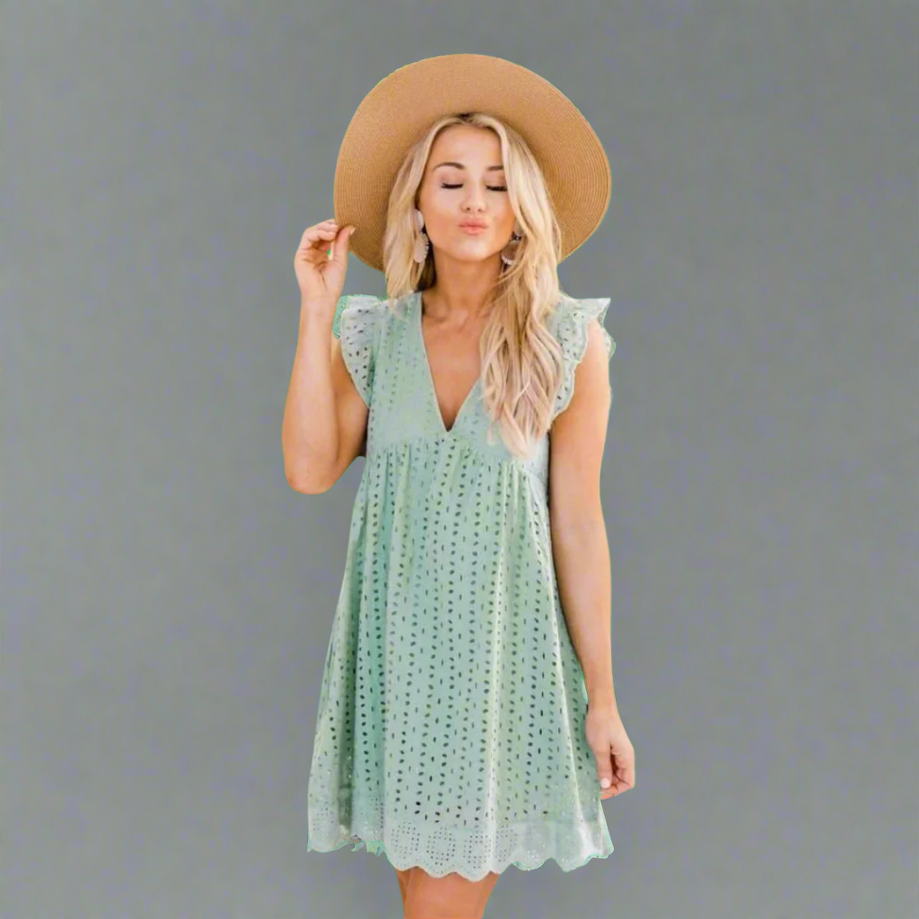 Gisela | 2-in-1 Summer dress with integrated shorts made from premium fabric
