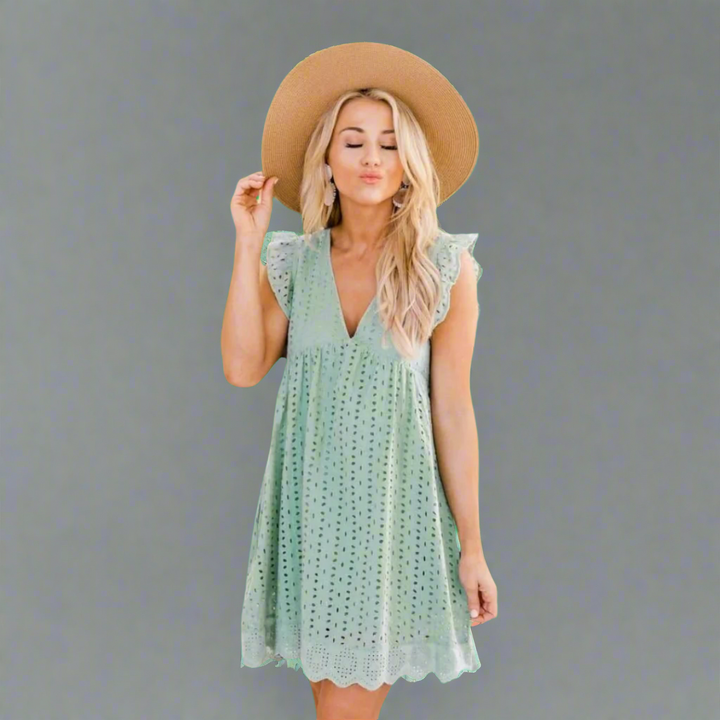 Gisela | 2-in-1 Summer dress with integrated shorts made from premium fabric