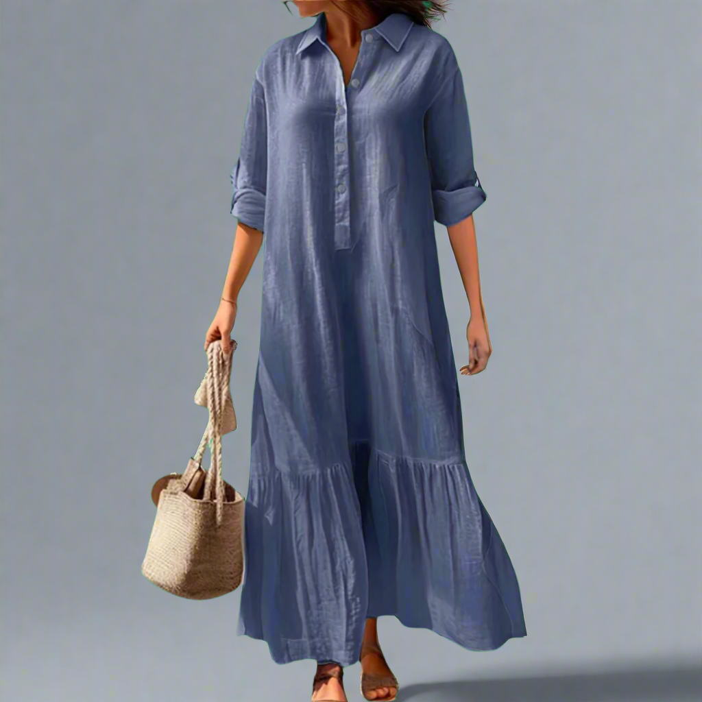 Athelia | Elegant spring shirt dress made from lightweight premium fabric