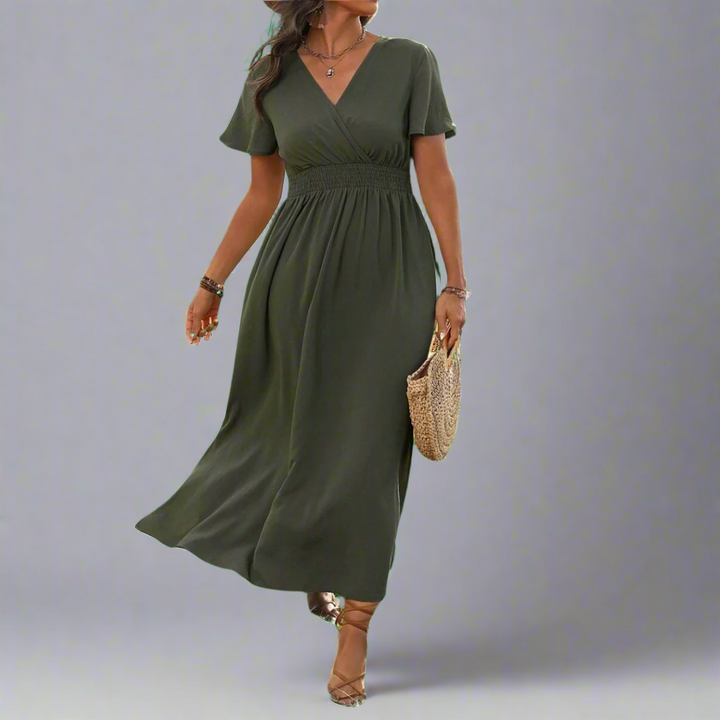 Yliane | Boho dress made of premium fabric with an elegant V-neckline