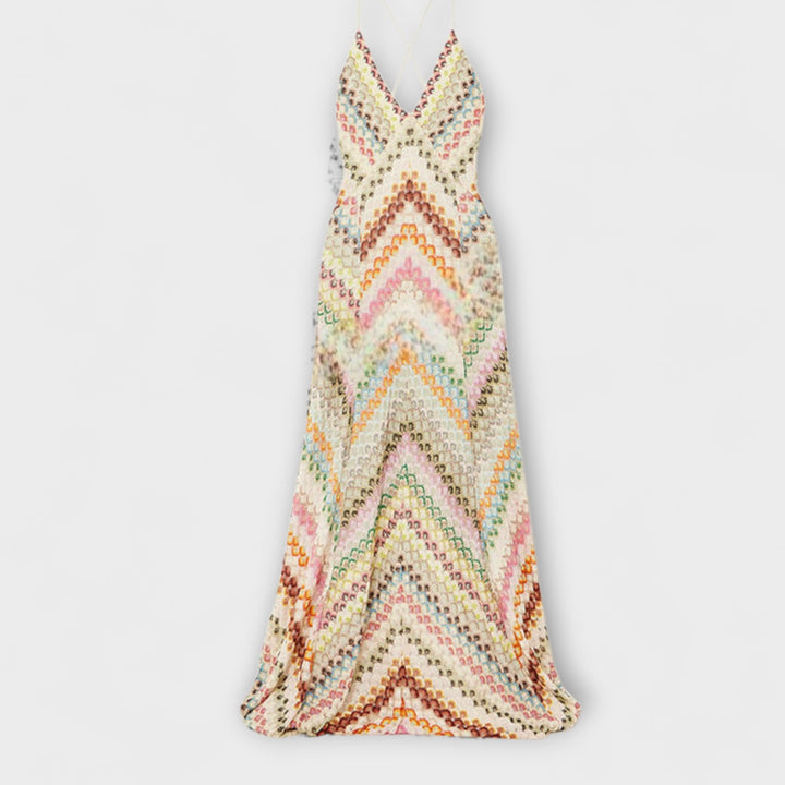 Remi – Missoni-Style Colourful Chevron Maxi Dress