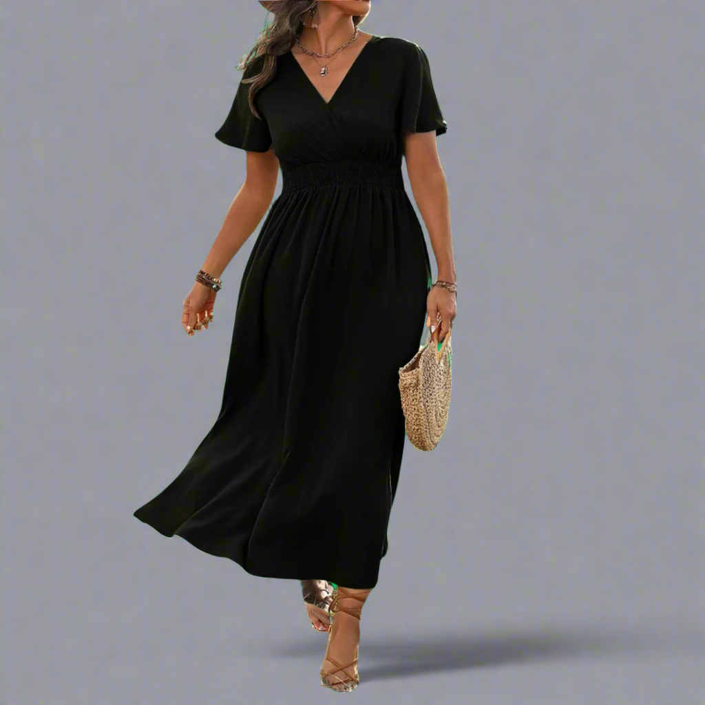 Yliane | Boho dress made of premium fabric with an elegant V-neckline