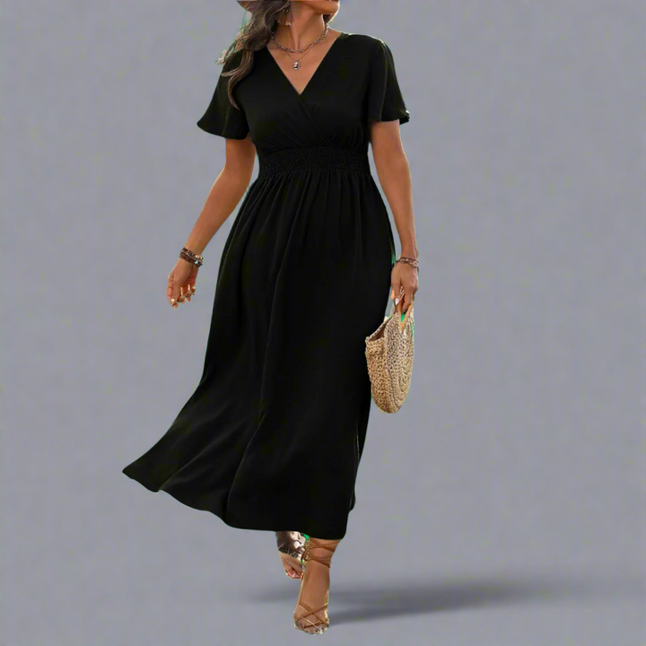 Yliane | Boho dress made of premium fabric with an elegant V-neckline