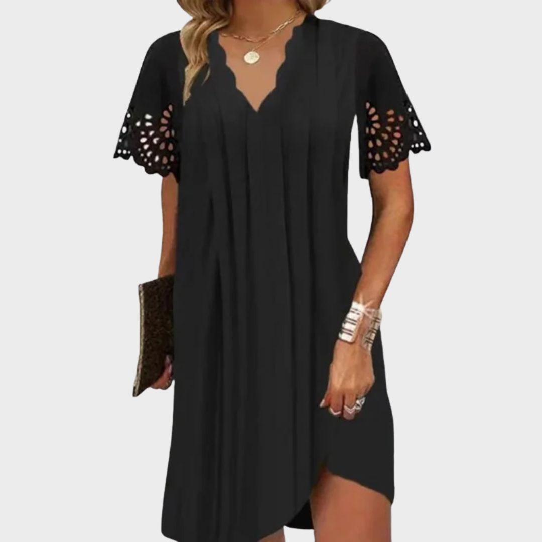 Élise™ | Casual Midi Dress with Flutter Sleeves
