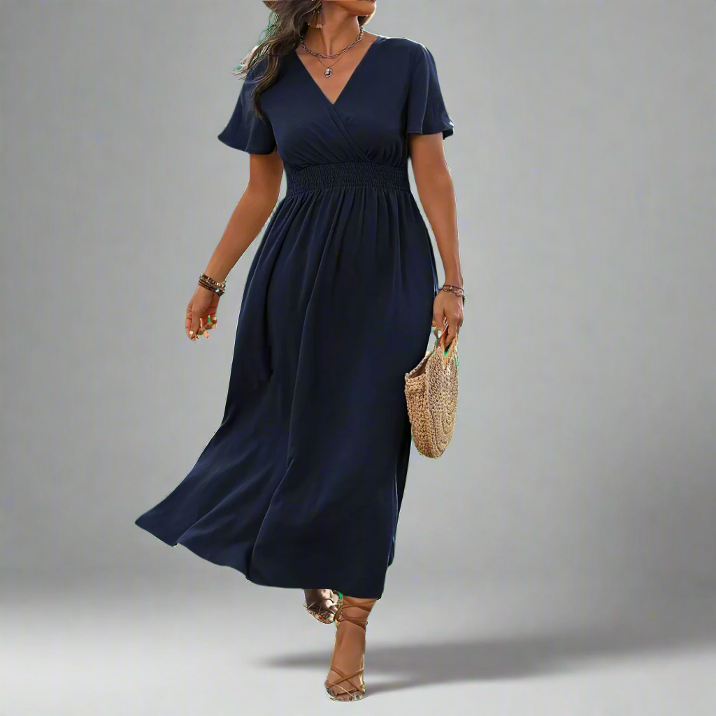 Yliane | Boho dress made of premium fabric with an elegant V-neckline