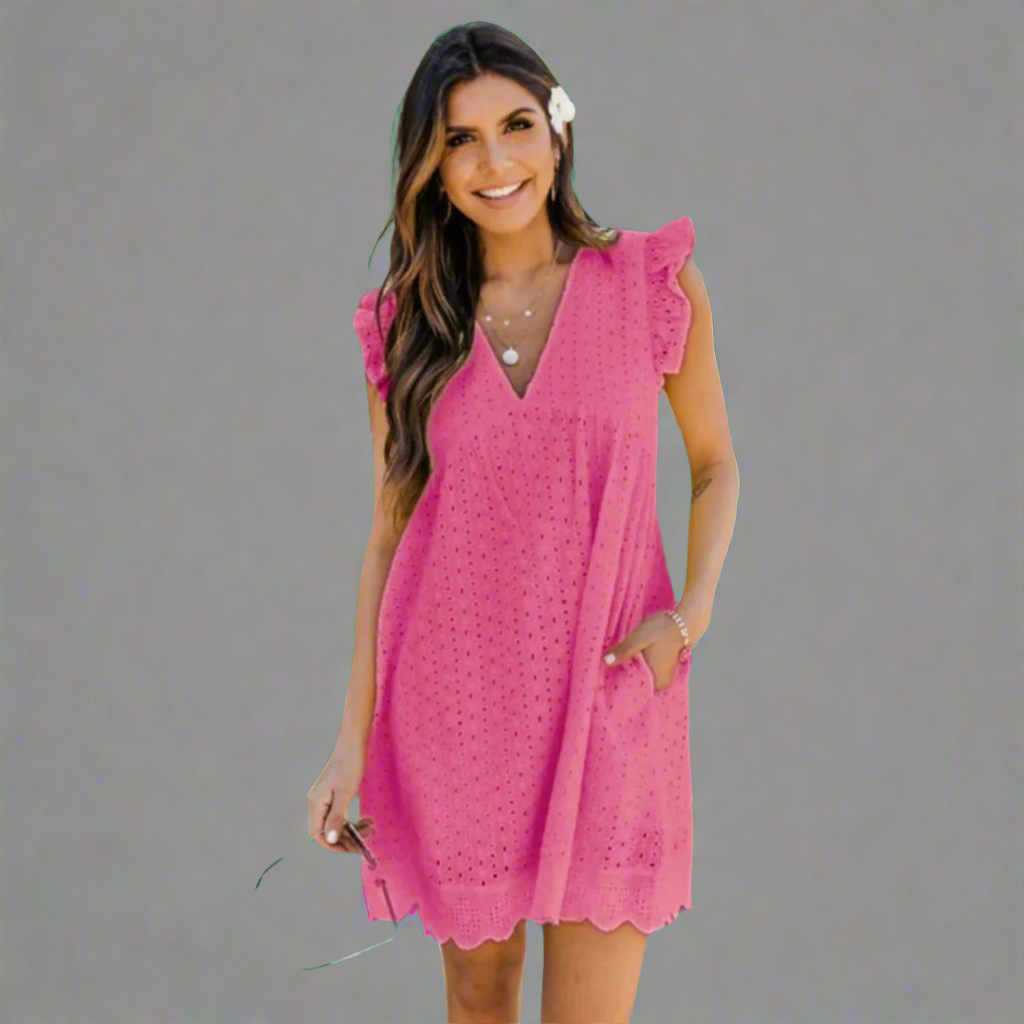 Gisela | 2-in-1 Summer dress with integrated shorts made from premium fabric