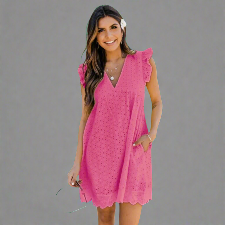 Gisela | 2-in-1 Summer dress with integrated shorts made from premium fabric