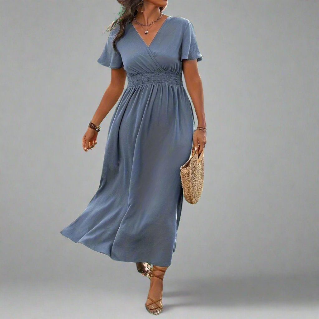 Yliane | Boho dress made of premium fabric with an elegant V-neckline