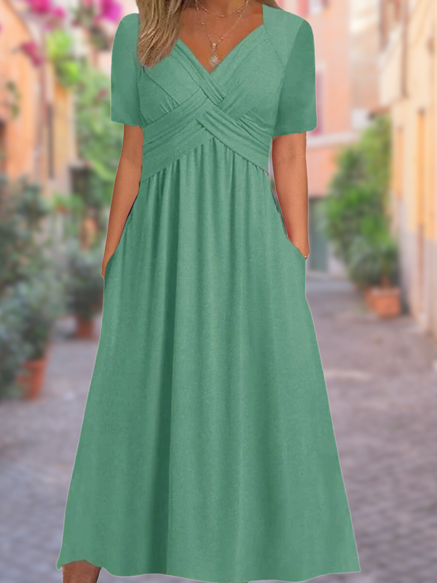 Mireya | Elegant Flowing Wrap Dress for Women with Practical Pockets