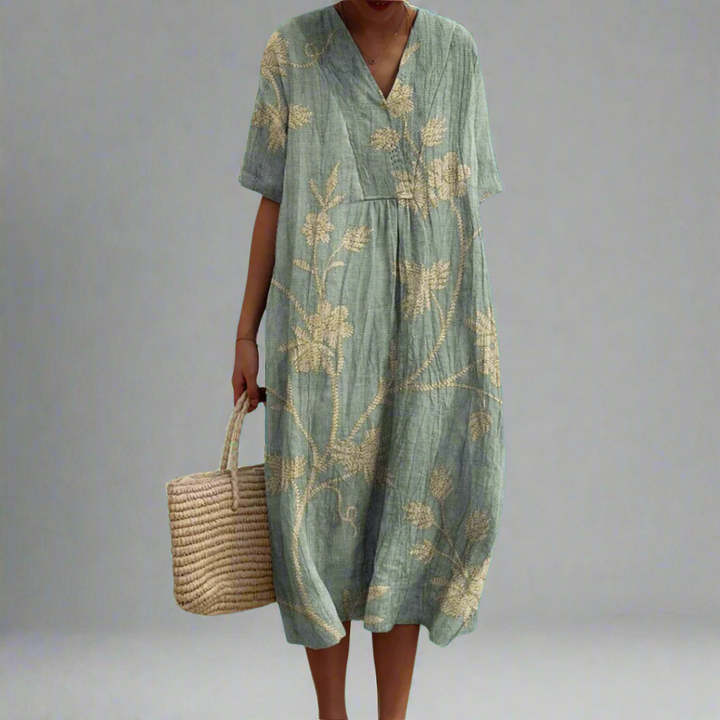 Vroni | Summer dress with floral pattern made of high-quality fabric