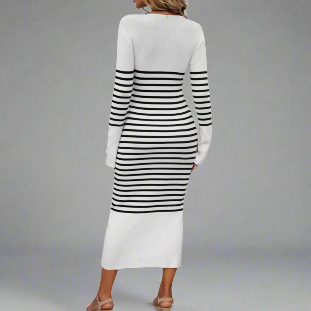 Johanna | Premium knitted dress with flattering V-neck