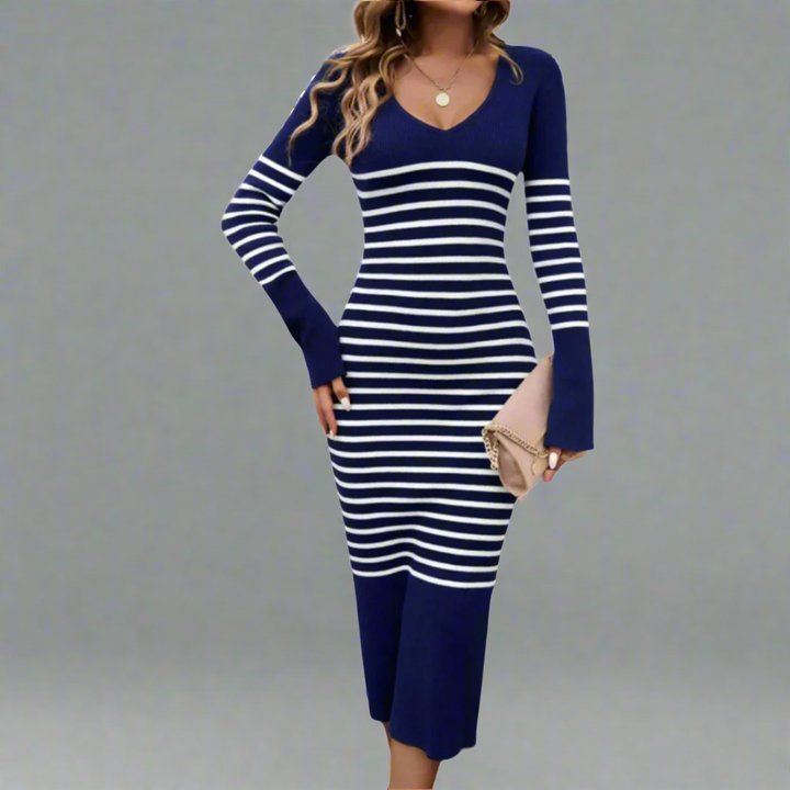 Johanna | Premium knitted dress with flattering V-neck