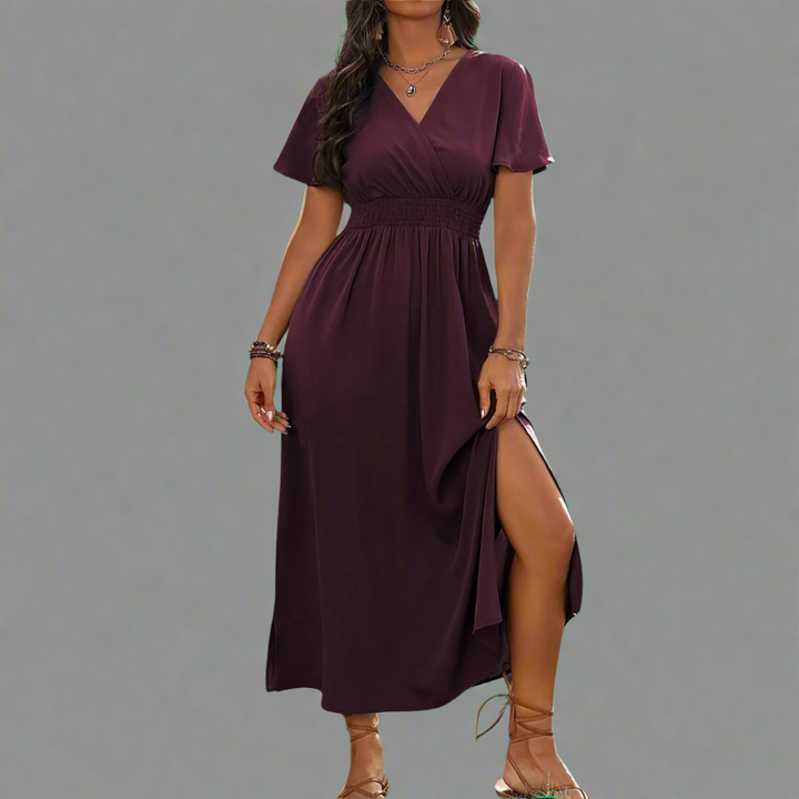 Yliane | Boho dress made of premium fabric with an elegant V-neckline