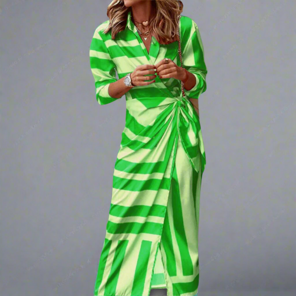 Clarissa | Striped Shirt Dress with Summery Comfort