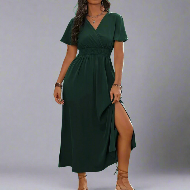 Yliane | Boho dress made of premium fabric with an elegant V-neckline