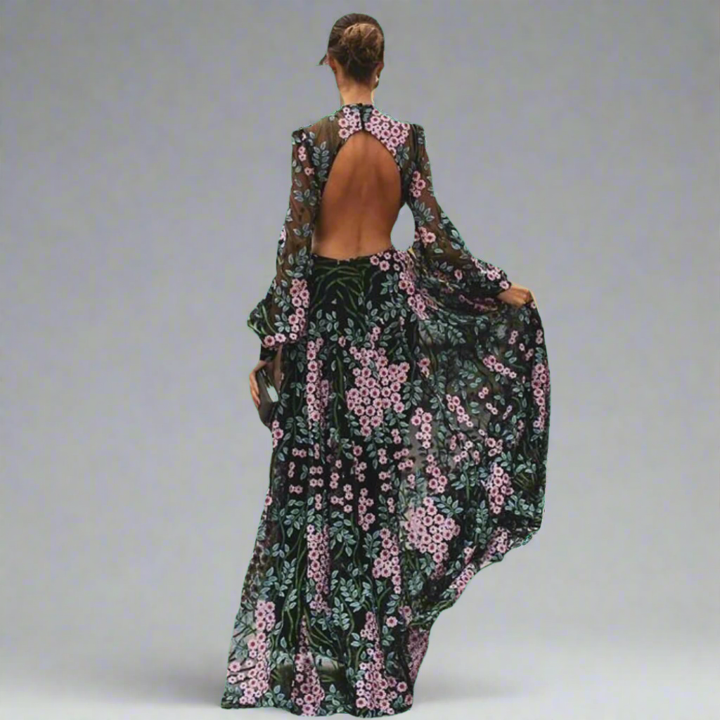 Marlies | Backless Maxi Dress Made of Premium Fabric