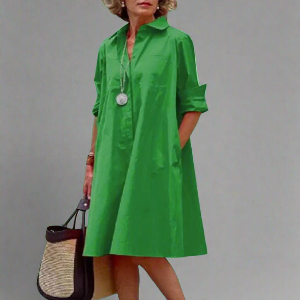 Brigitte | Handcrafted premium midi dress with polka dots