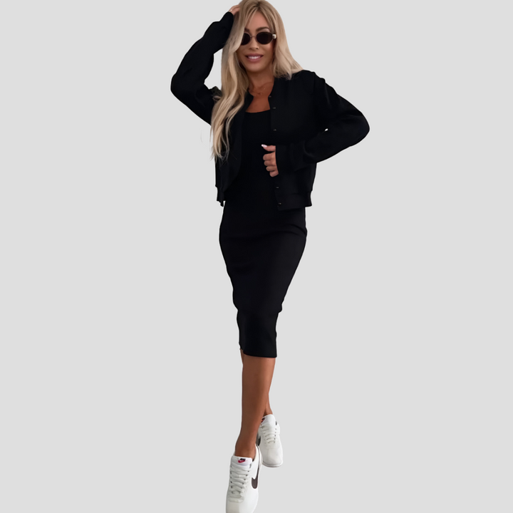 Manon | Midi Dress & Cardigan Set