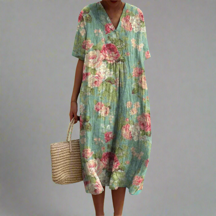 Vroni | Summer dress with floral pattern made of high-quality fabric