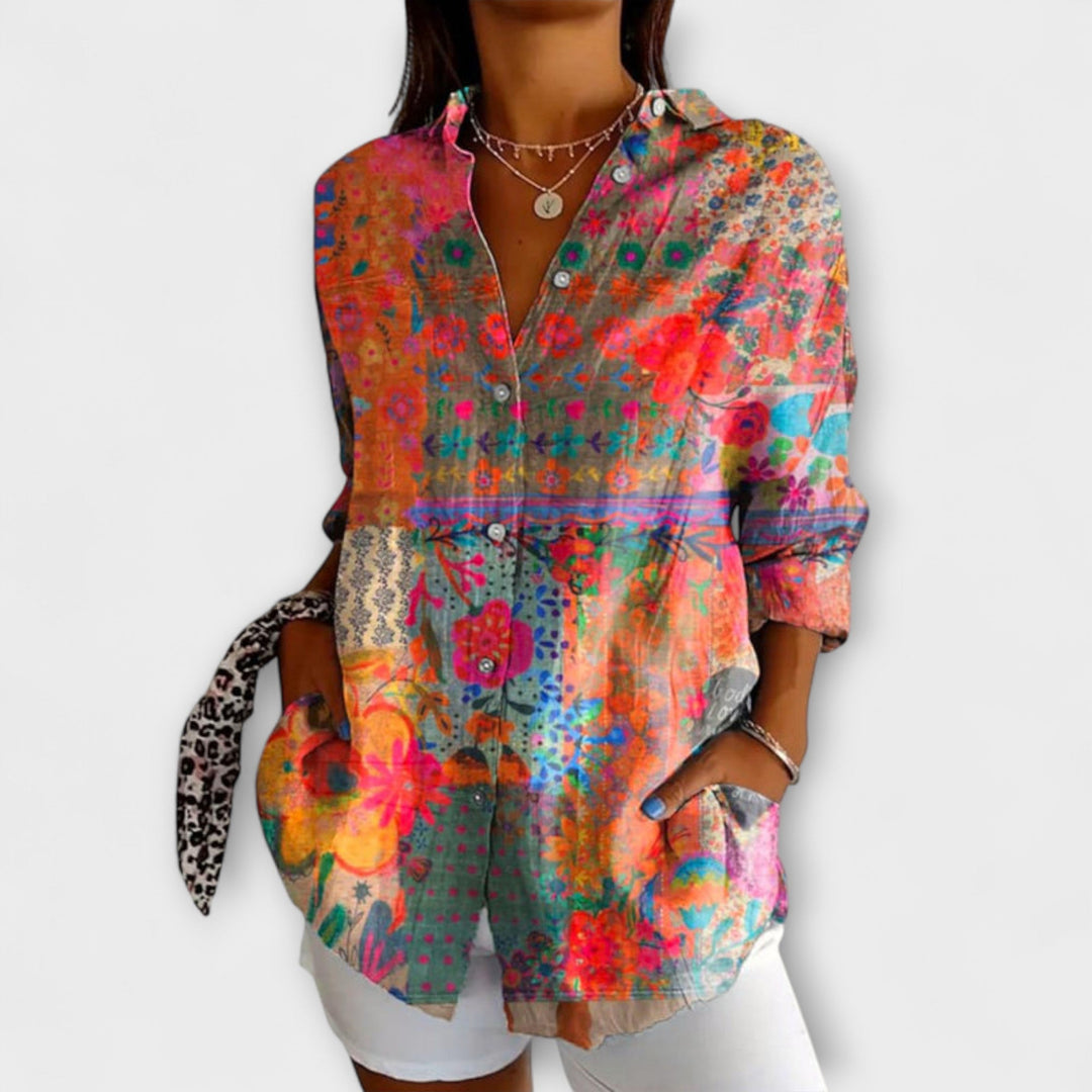 Lila – Floral Print Long-Sleeve Blouse