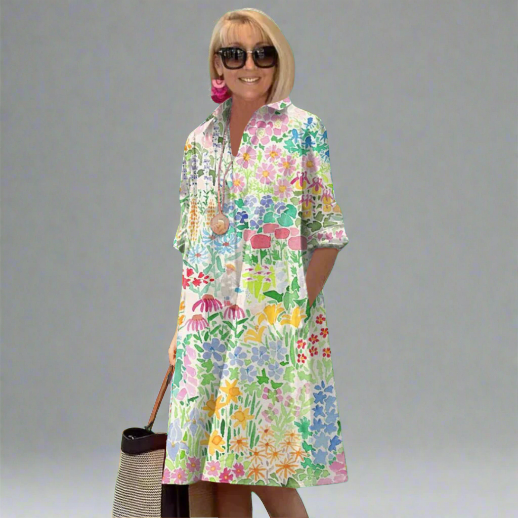 Bente | Handmade premium midi dress with polka dots