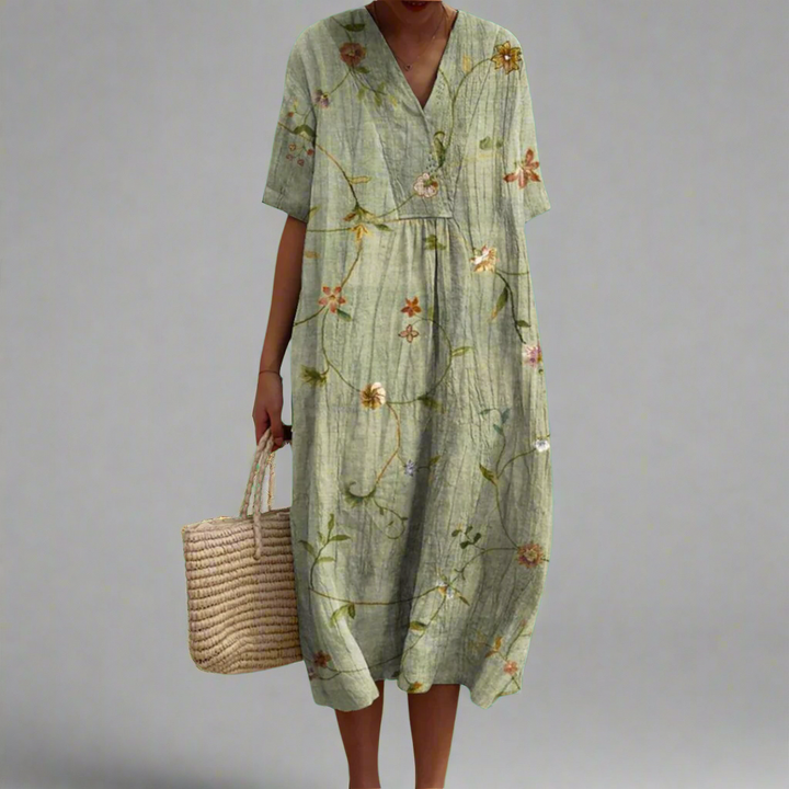 Vroni | Summer dress with floral pattern made of high-quality fabric