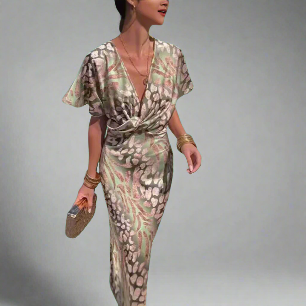 Suse | Premium maxi dress with twisted cut for an elegant silhouette