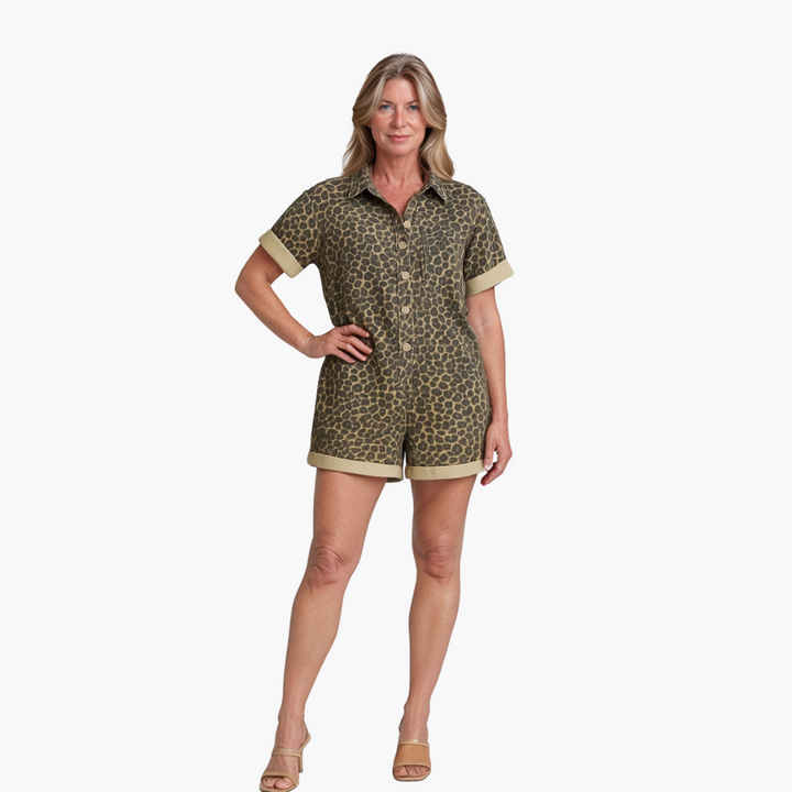 Nonette™ | Leopard Print Shirt Dress