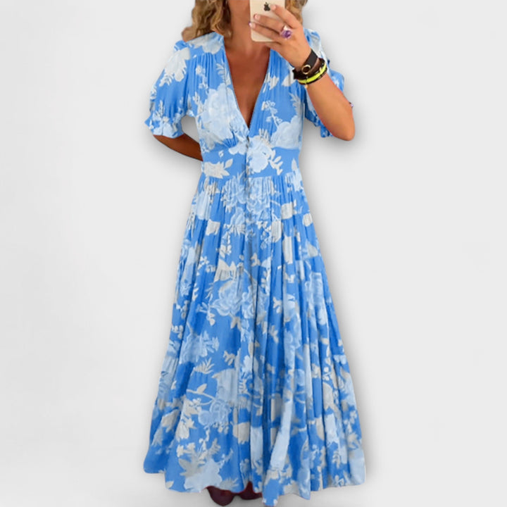 Catriona – Floral V-Neck Pocket Dress