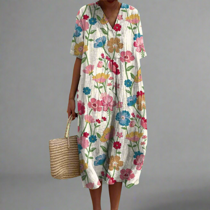 Vroni | Summer dress with floral pattern made of high-quality fabric