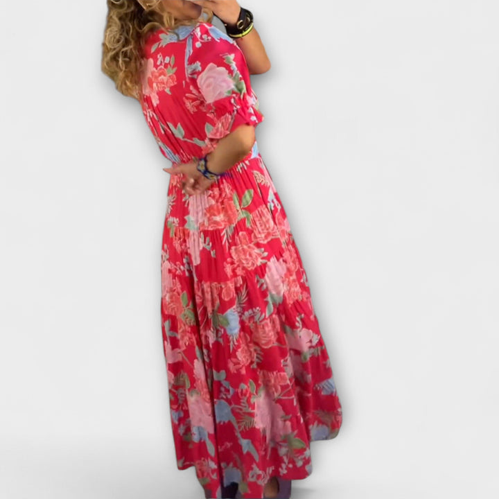 Catriona – Floral V-Neck Pocket Dress