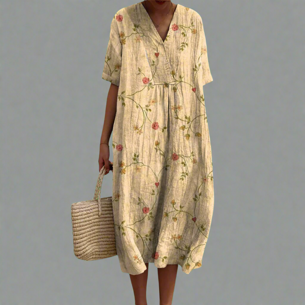 Vroni | Summer dress with floral pattern made of high-quality fabric