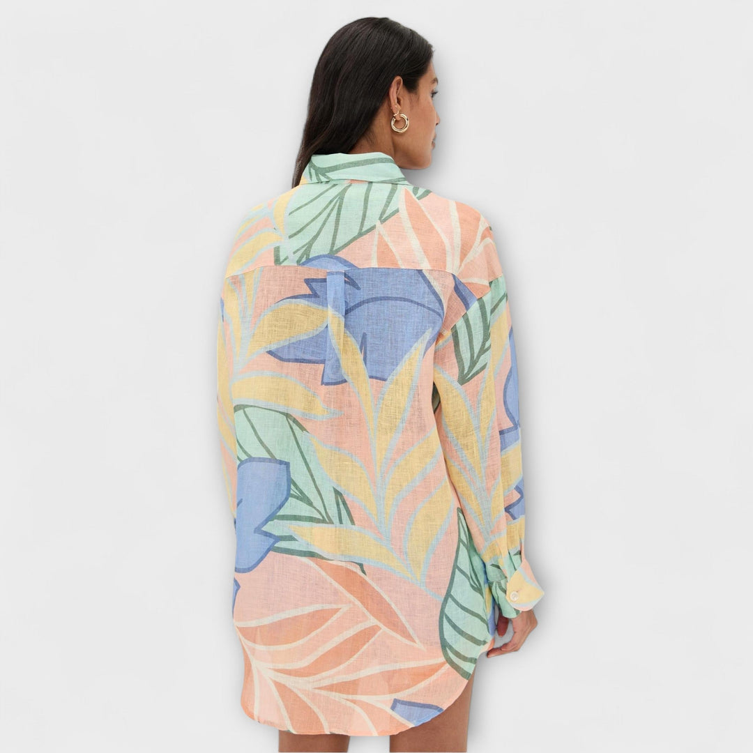 Mary – Tropical Leaf Print Short Set