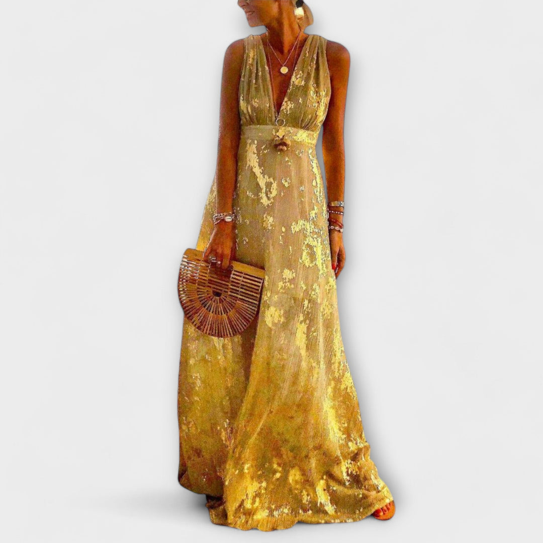 Anne | Flowing dress with V-neck and sequin details