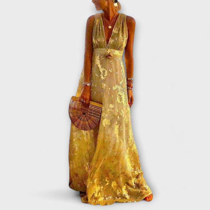 Anne | Flowing dress with V-neck and sequin details