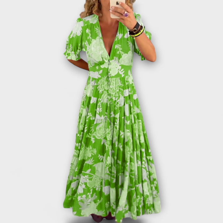 Catriona – Floral V-Neck Pocket Dress