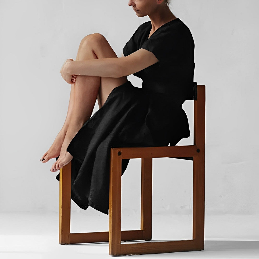 Ilse™ | Elegant Midi Dress with Belt & Side Pockets