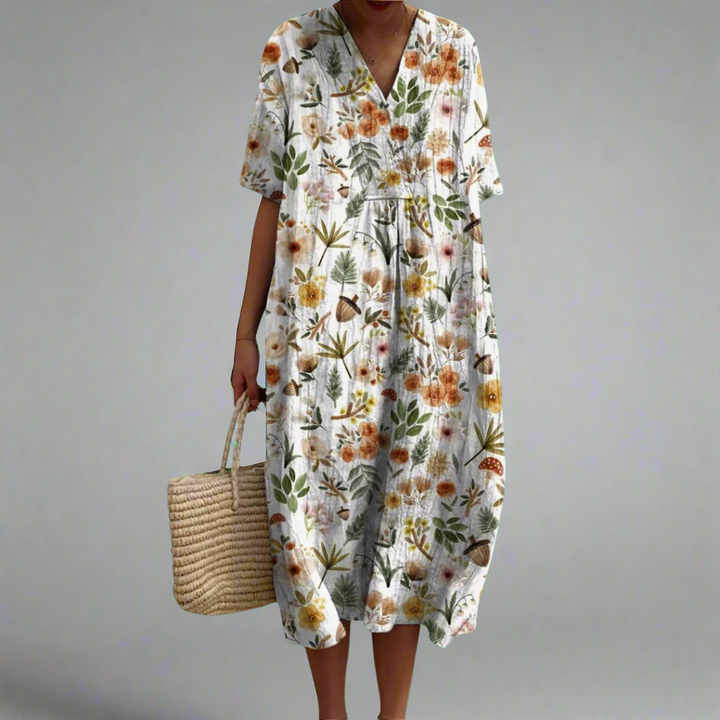 Vroni | Summer dress with floral pattern made of high-quality fabric