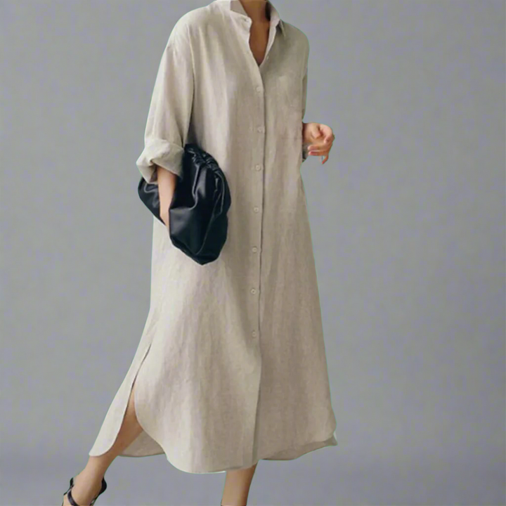 Clodina | Loose vintage shirt dress made of soft premium fabric