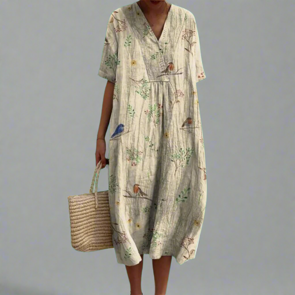 Vroni | Summer dress with floral pattern made of high-quality fabric