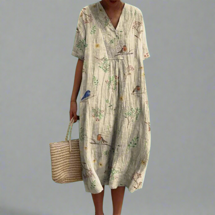 Vroni | Summer dress with floral pattern made of high-quality fabric
